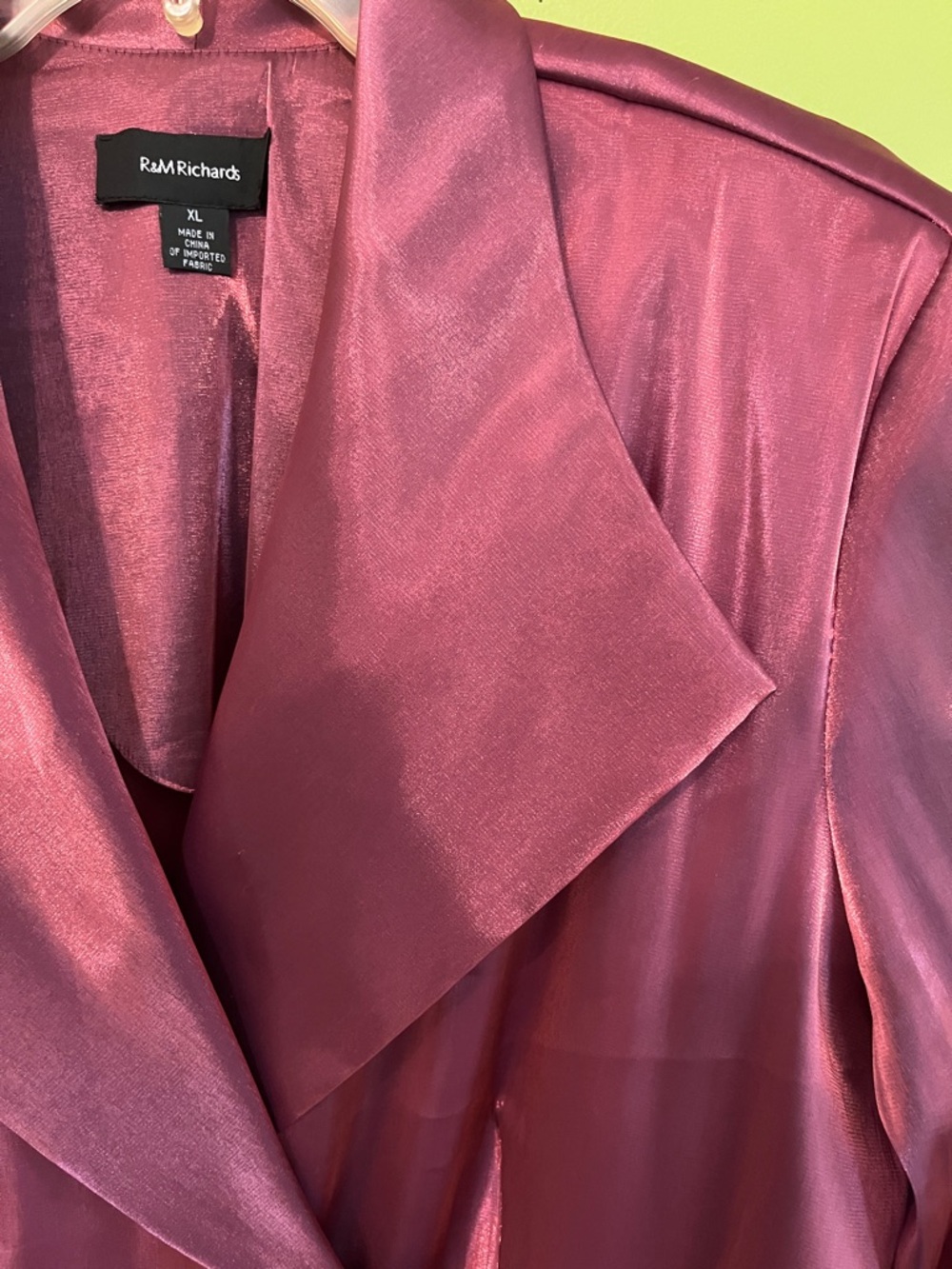 Metallic Raspberry Peplum Top - Picture 2 of 6